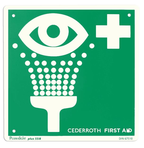 Πινακίδα σήμανσης σταθμού Α' βοηθειών Eye wash CEDERROTH 1740