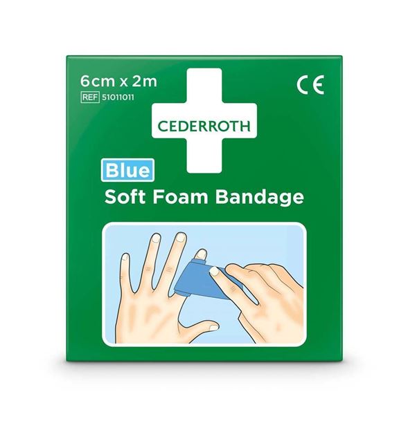 Ελαστικό αφρώδες επίθεμα / επίδεσμος Cederroth Soft Foam Bandage Blue 51011011